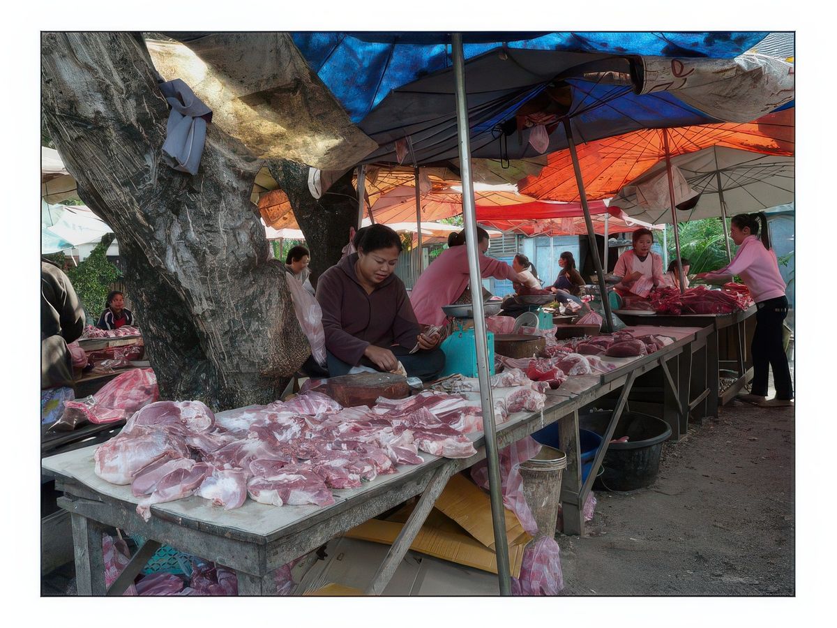 Etal de viande.