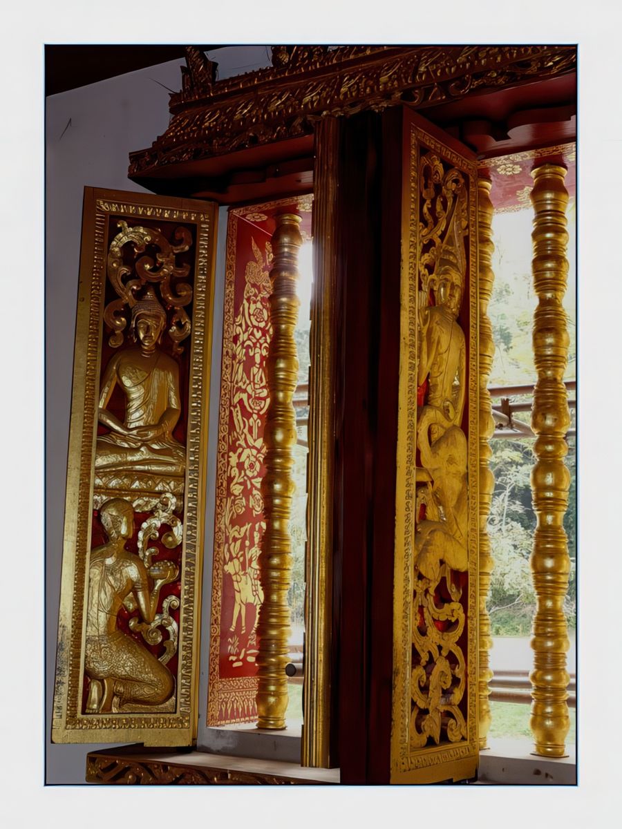Représentation d'offrandes à Bouddha.