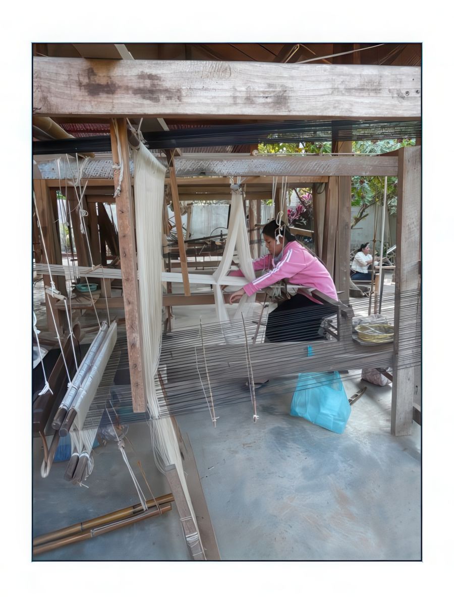 Travail de la soie.