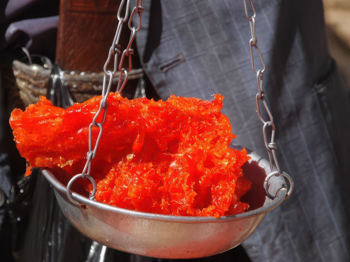Un dessert étrange .... mais très belle couleur !