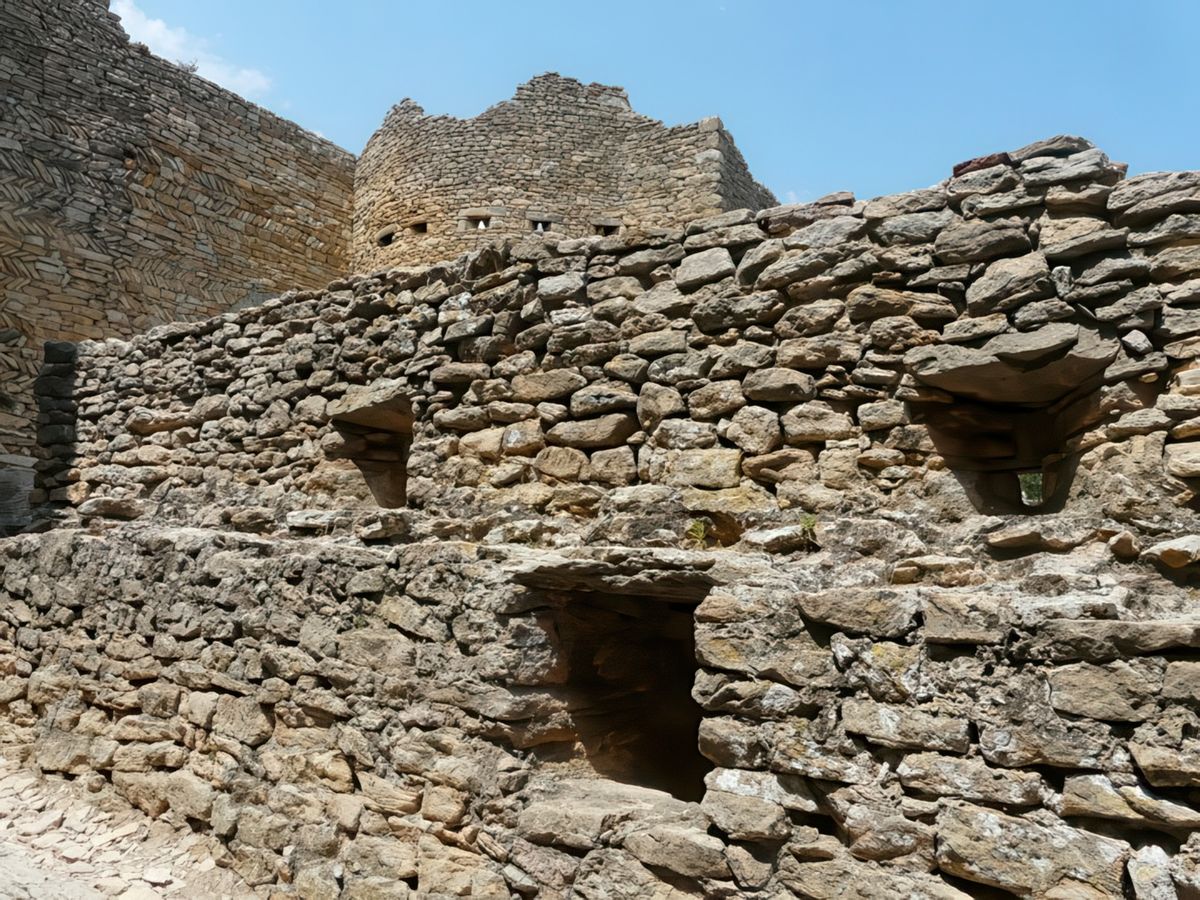 La demi tour ronde possède plusieurs niveaux de meurtrières.