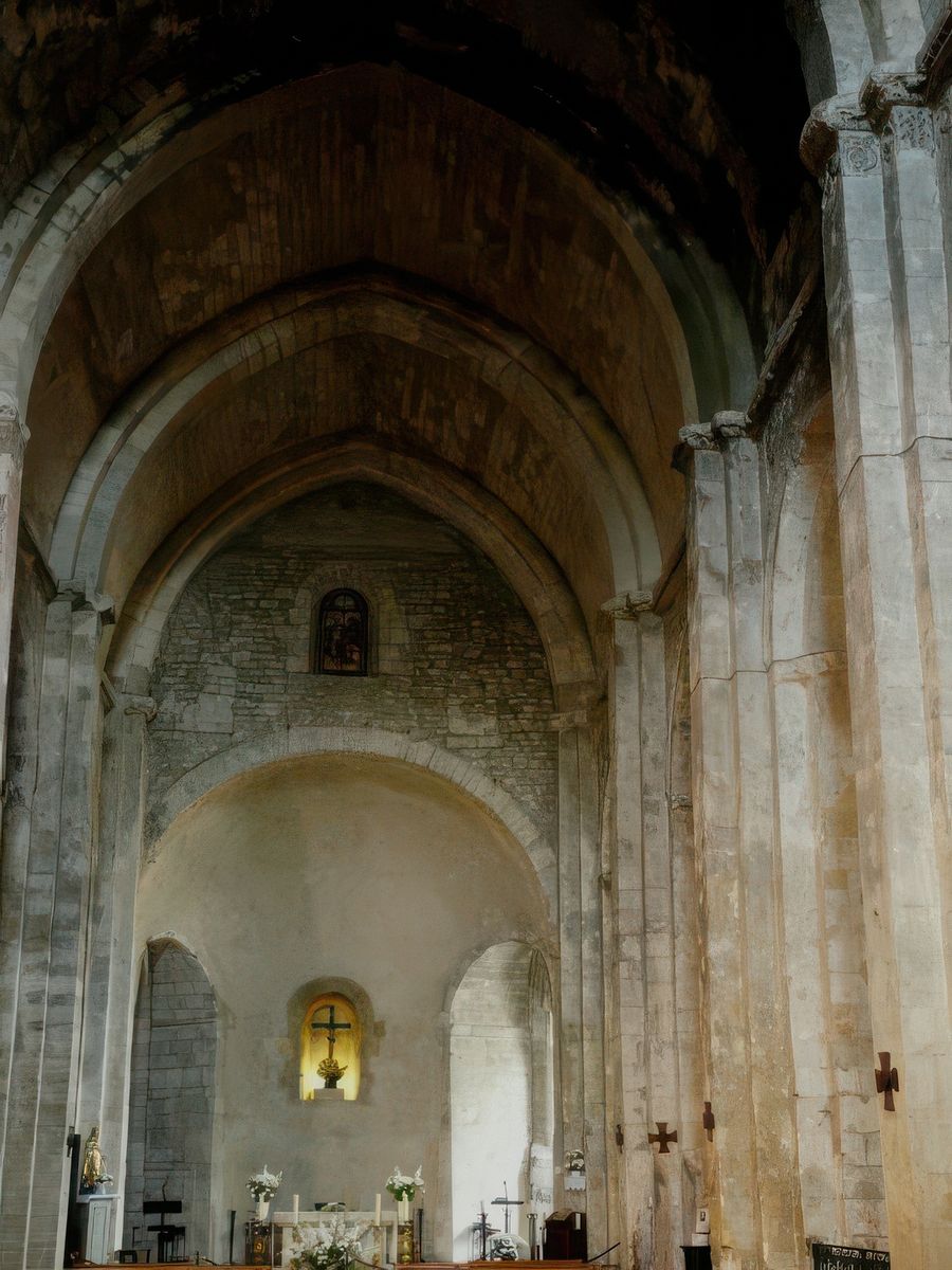 La nef romane.