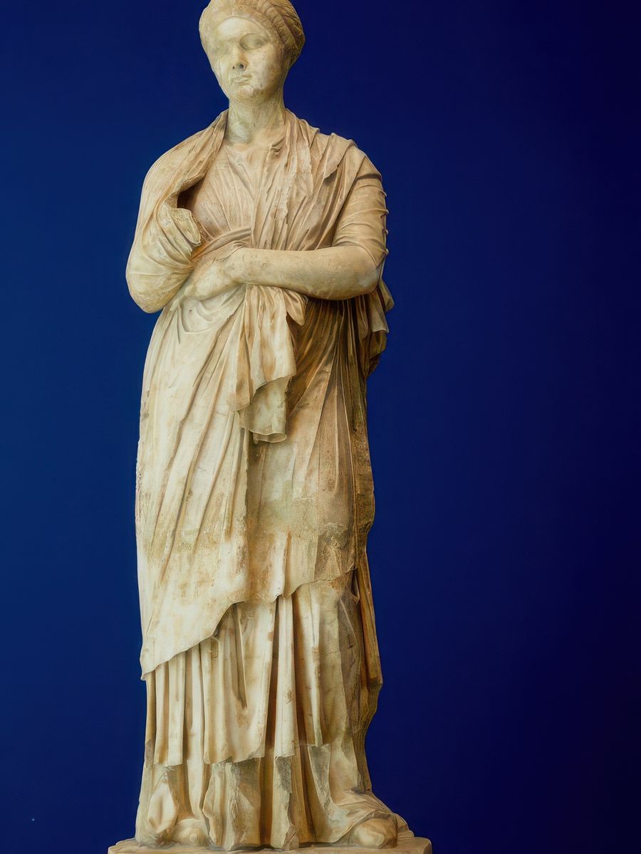 Musée archéologique Théo-Desplans. Statue en marbre de l'impératrice Sabine, épouse de l'empereur Hadrien.