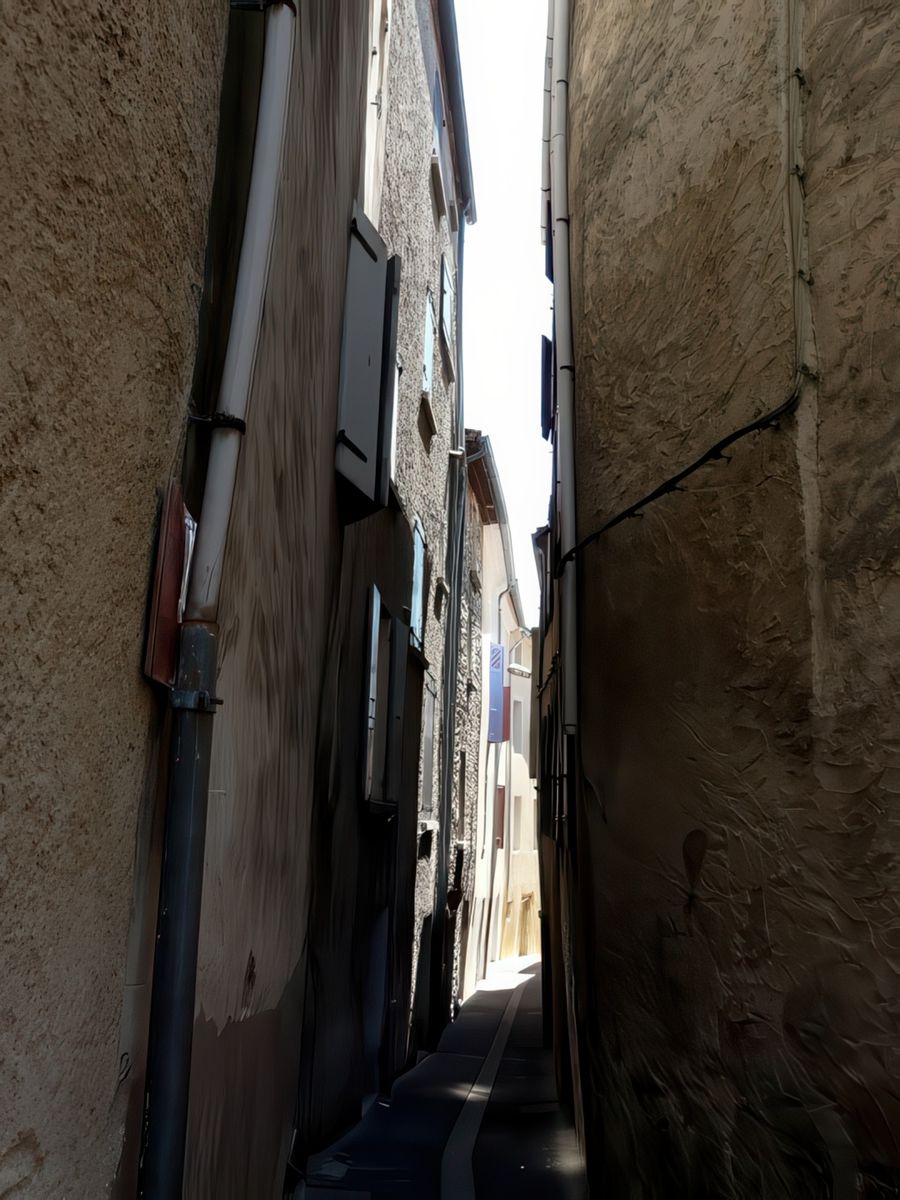 Rue des Esquiches-Mouches dont l'appellation montre bien l'étroitesse.
