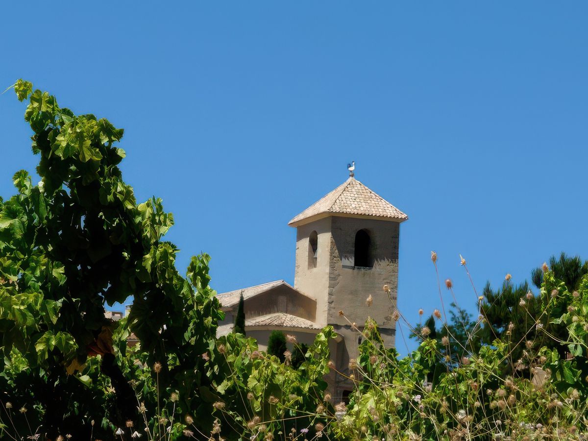 Vu sur le clocher du temple. Il a été au gré des péripéties de l’histoire, tour à tour: prieuré au XIIesiècle, église catholique et finalement temple de l’église réformée, plaçant ainsi celui-ci de façon exceptionnelle au sommet du village.