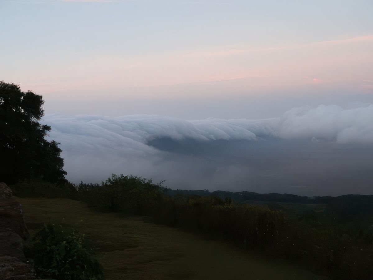 Les autres lodges sont dans la brume ... pas nous.