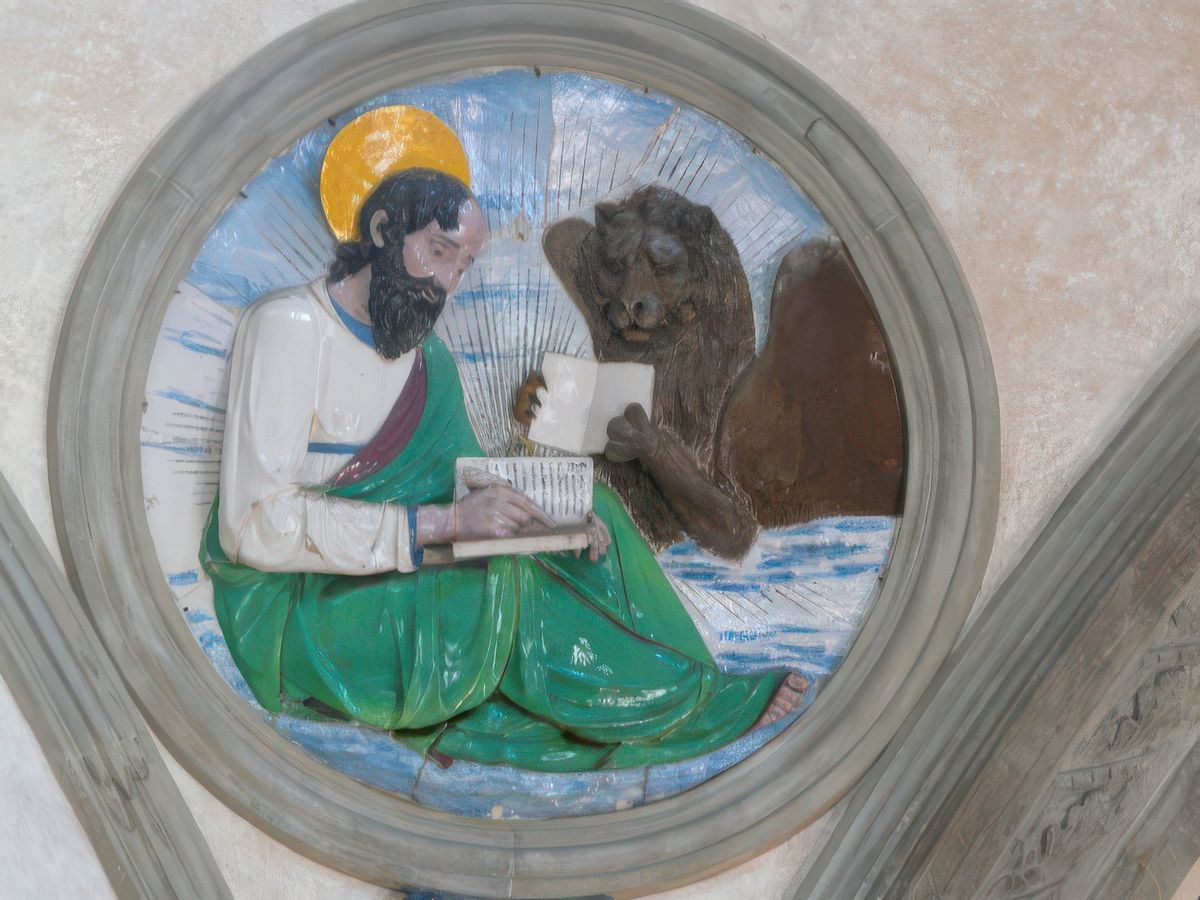Saint Luc et son boeuf ailé(entre 1450 et 1478)de Filippo Brunelleschi (1377-1446).