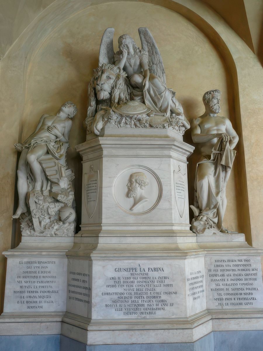 Monument funéraire (1877) à Giuseppe La Farina (1815/1863) de Michele Auteri Pomar.