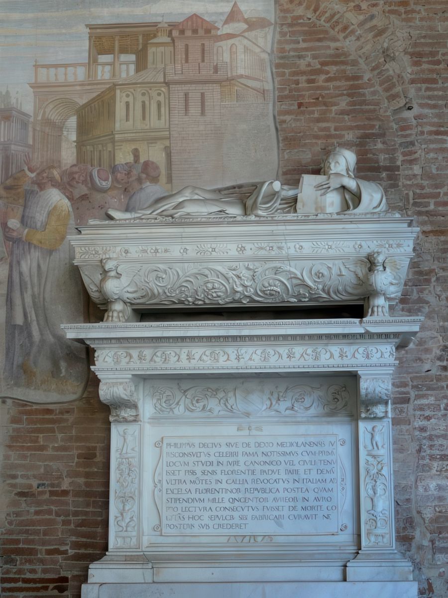 A l'arrière du tombeau, fresque murale de Benozzo Gozzoli (1420-1497).