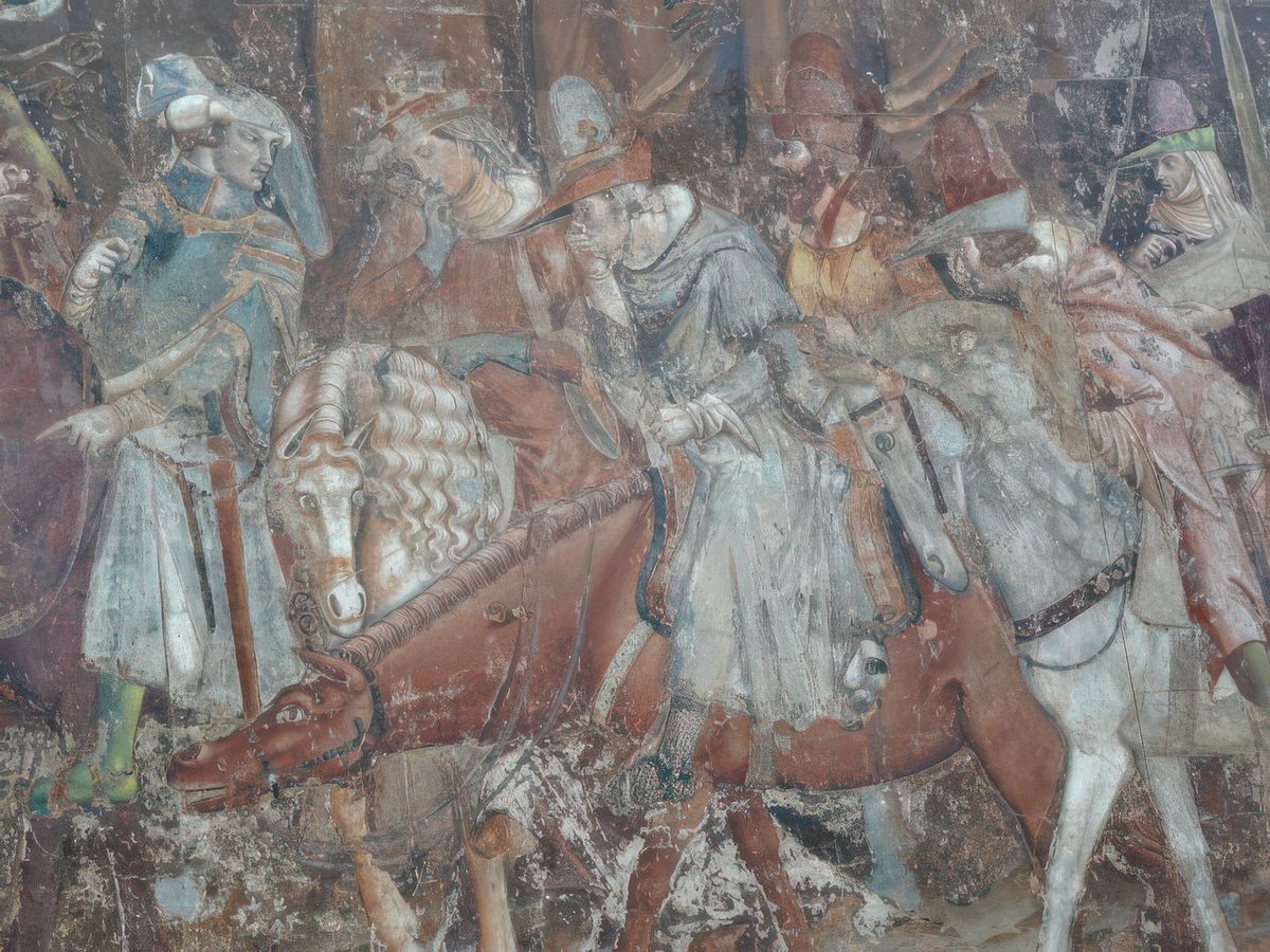 Remarquez également l'effroi des chevaux et celui qui détourne la tête.