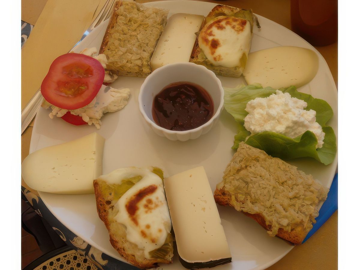 Succulent assortiment accompagné d'un verre de Chianti (il n'est pas sur la photo).