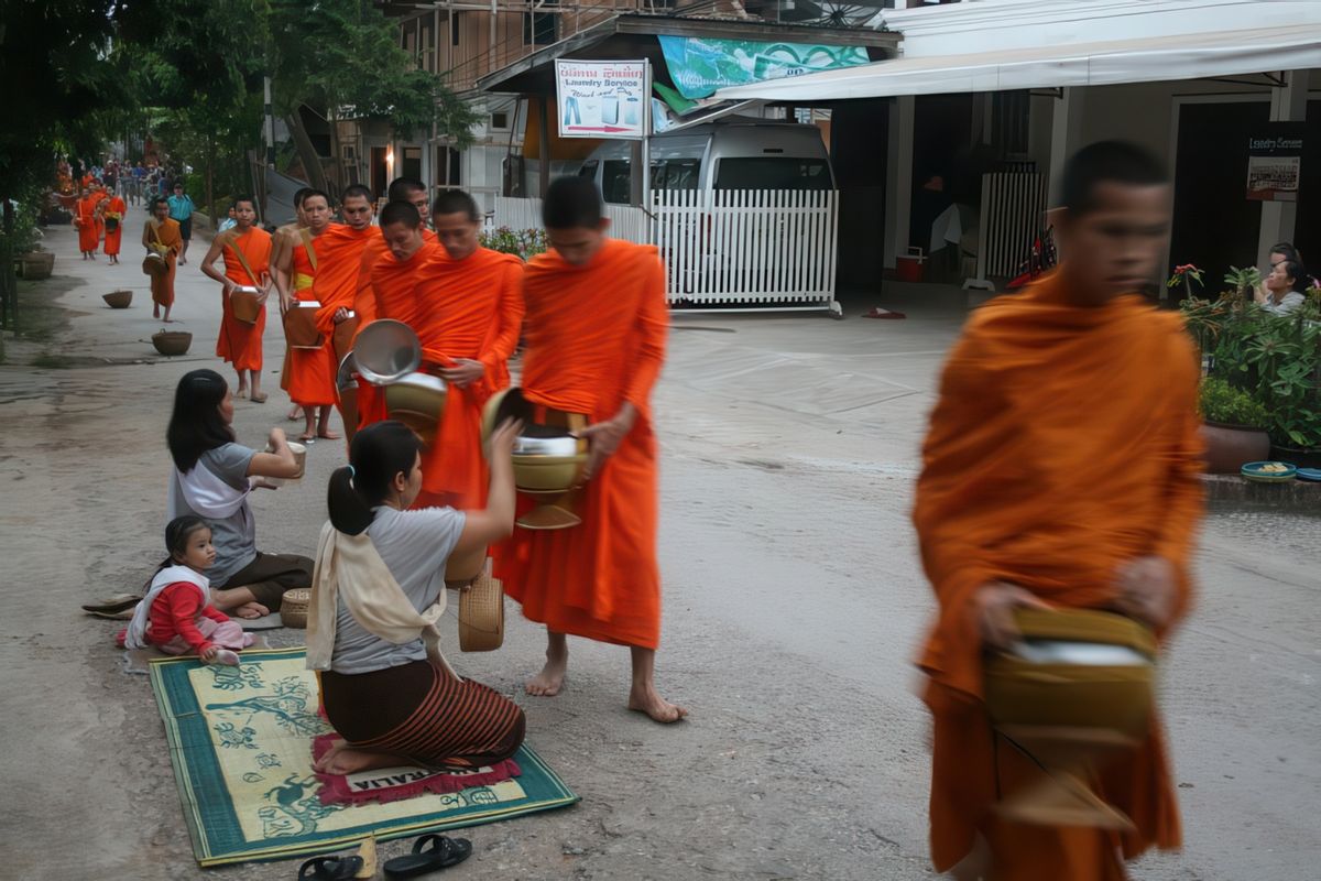 Le defilé des moines – Laos