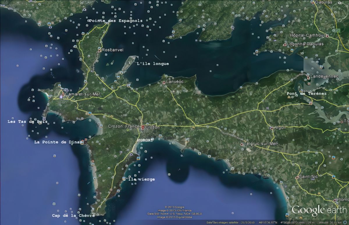 Carte de la Presqu'île de Crozon