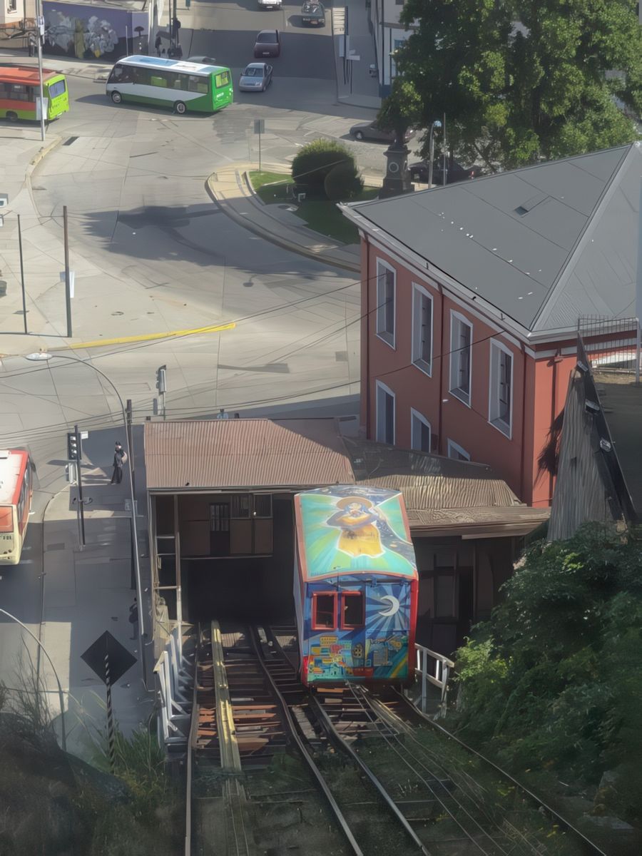 Un des fameux ascenseurs de Valparaiso