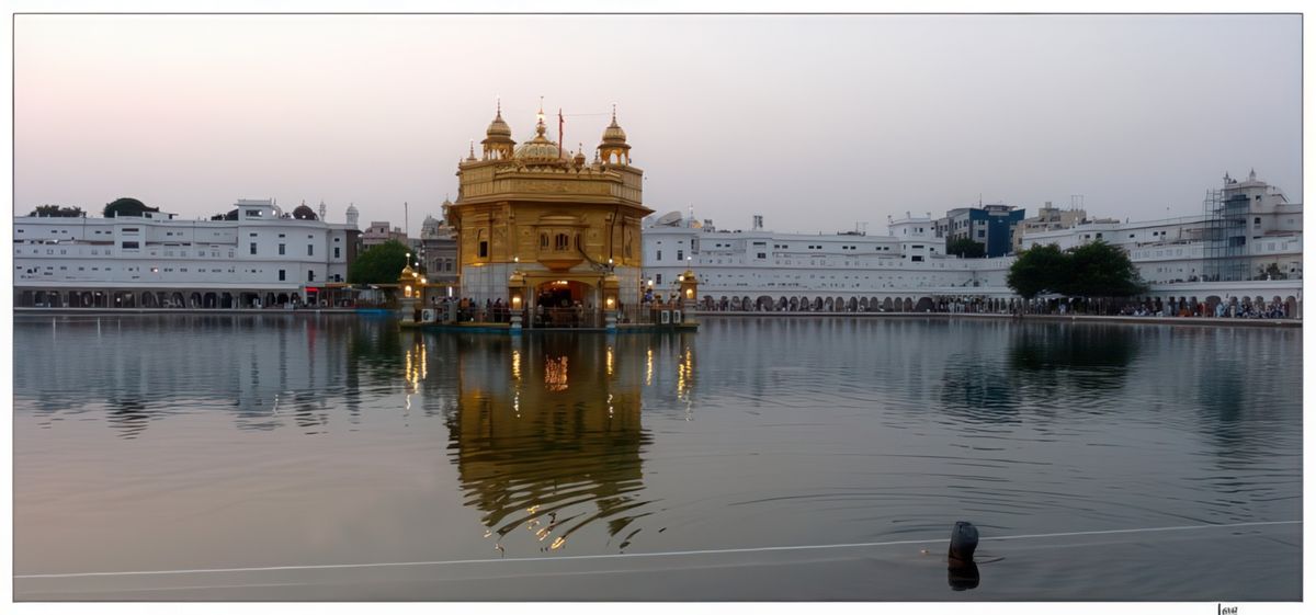 Un sikh fait ses ablutions dans le bassin de Nectar, face au Temple d’Or.