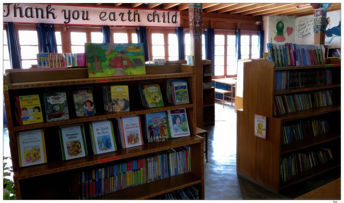 La bibliothèque et le coin des livres pour les plus jeunes.