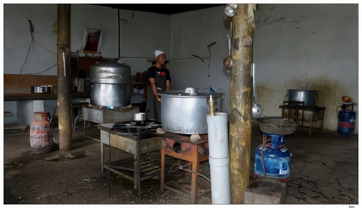 Deux mille deux cents repas sont servis trois fois par jour à mille huit cents enfants réfugiés tibétains de cette école, ainsi qu’à quatre cents personnes âgées. La cuisine où sont préparés les repas est dans un état de vétusté important et l’hygiène est difficile à maintenir. Le plafond se détache peu à peu et les débris tombent dans les préparations. Le sol est en partie en terre battue. La citerne d’eau et le matériel sont à changer. Les travaux de plomberie et d’électricité sont également à prévoir. (projet en cours d'une association).