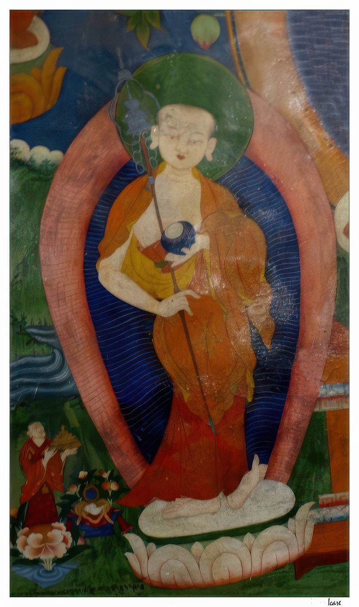 Fresque murale du Bouddha.