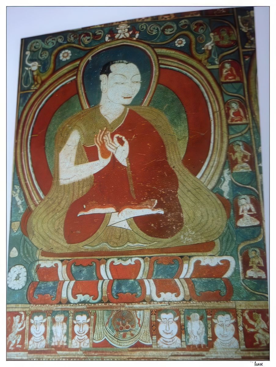 Rinchen Zangpo (958-1055), premier traducteur important de la renaissance du bouddhisme tibétain, fondateur de nombreux temples et monastères (108 selon la tradition, un chiffre sacré dans la numérologie bouddhiste), dont celui d'Alchi. (photo extraite d'un livre).