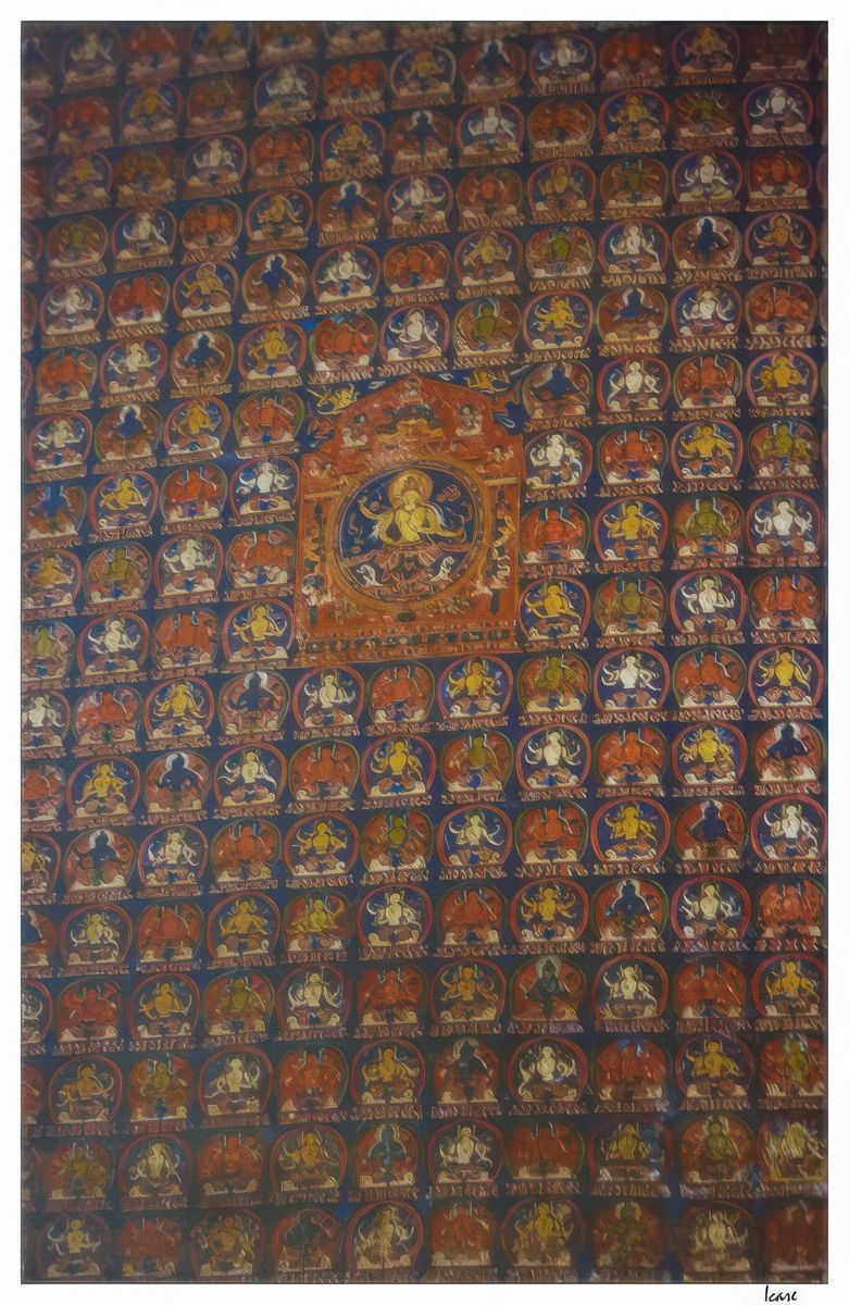 Représentation de Manjushri dans différentes couleurs et dans différentes positions.