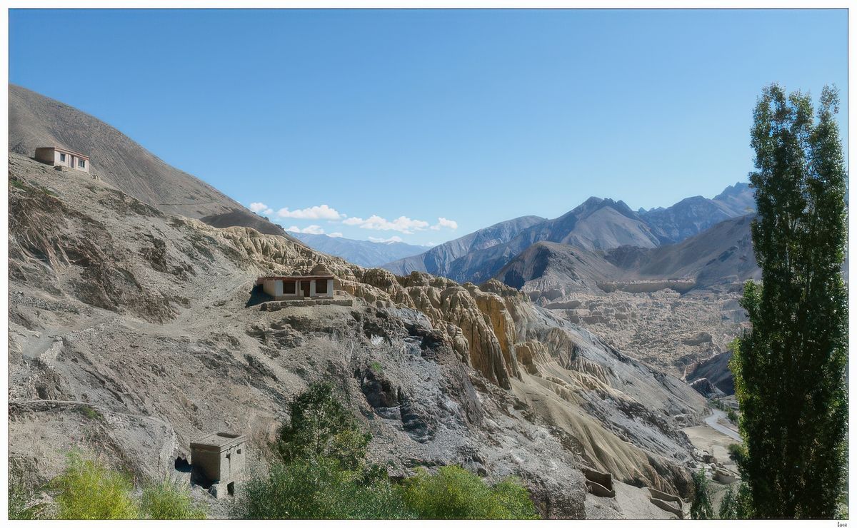 Vue sur l'environnement du monastère depuis les terrasses de celui-ci.