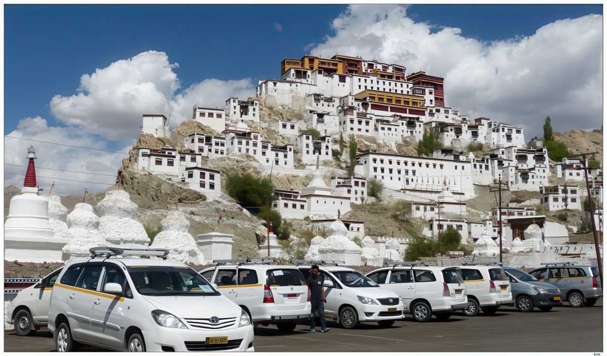 Sur la route qui va à Shey nous repassons devant le magnifique ensemble monastique de Thiskhey, qui n’est pas sans rappeler le palais du Potala, résidence des dalaï-lamas à Lhassa, au Tibet.
