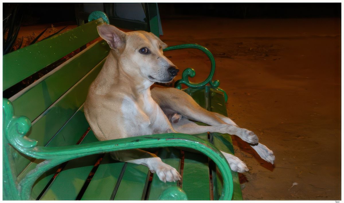 Même les chiens apprécient les bancs dans les allées!