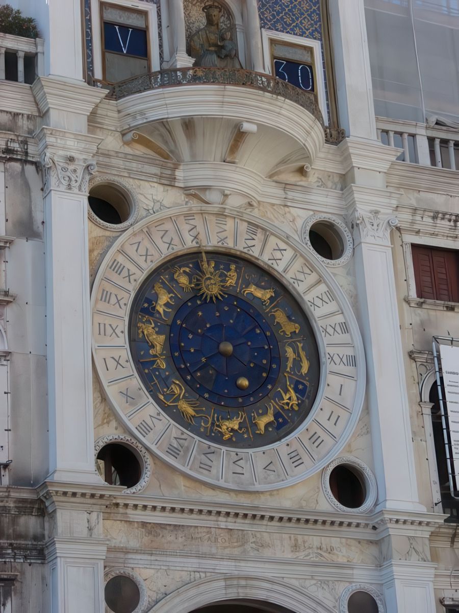 Venise: cadran de la Tour de l'Horloge.