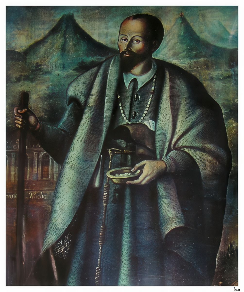 Tableau du père fondateur Santo Hermano Pedro de San José de Bethancourt (1627-1667).