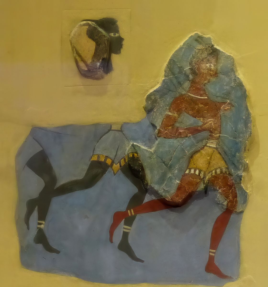 Fragments de la fresque appelée "Le capitaine des noirs" par Evans (1350-1300 avant J.-C.).