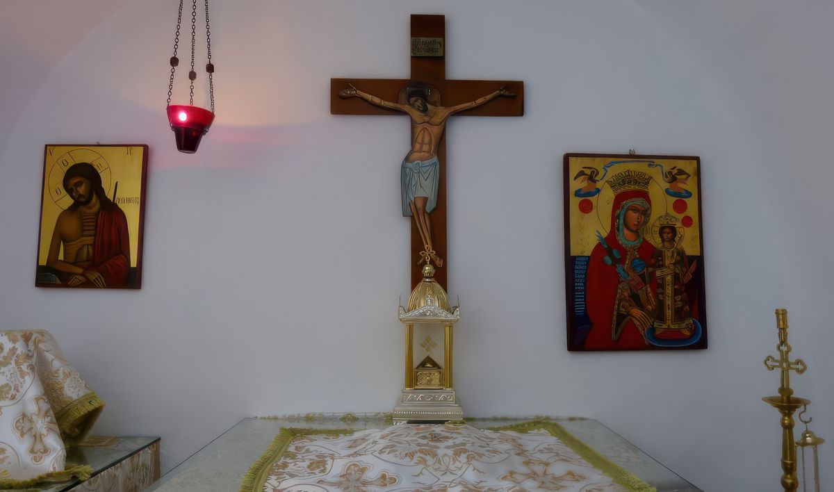 A l'intérieur de la chapelle.