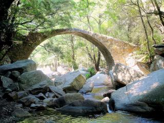Au cours d'une petite rando entre Ota et Evisa, vous découvrirez ce petit pont gênois : Pont de Zaglia, dans les gorges de Spélunca.
Encore en Corse ;)