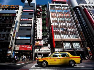 Japon - Taxi dans le quartier de shibuya, Tokyo