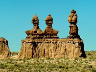 Une des merveilles de Goblin Valley, dans l'Utah (Etats-Unis), parmi des milliers d'autres...