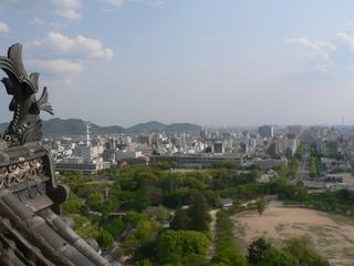 La ville d'Himeji, vue du château.