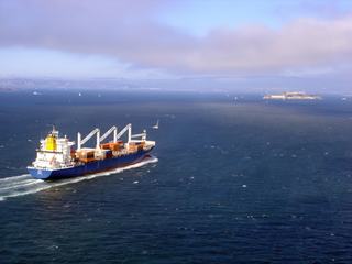 Depuis le Golden Gate bridge, Alcatraz en point de mire.