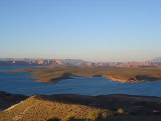 Scenic view au soleil couchant