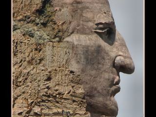 La tête de Crazy Horse déjà terminée...