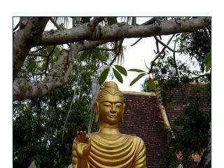 Bouddha dans les jardins du Vat Choum Khong.