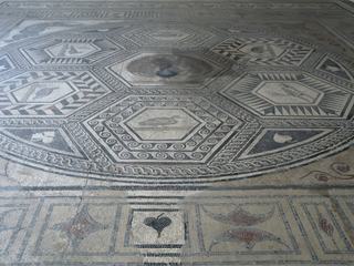 Musée archéologique Théo-Desplans. La Mosaïque du Paon se situait dans la Maison du Paon (fermée au public) qui était localisée dans la partie Est de la ville de Vaison. Cette maison possédait une série de pièces richement décorées de mosaïques, on en a identifié six représentant une surface de 200 m2. La plus importante est celle transplantée au Musée, dénommée la Mosaïque du Paon, elle se compose d'hexagones pris dans un cercle, la mosaïque du centre est occupée par un paon faisant la roue. Les autres représentent deux canards, deux perdrix et deux perroquets. Le décor des angles a été restauré dès l'antiquité, mais sa qualité est moindre que celle de la partie principale de la mosaïque. Celle-ci a bénéficié d'une restauration poussée au XXe siècle.