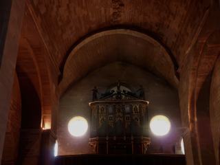 L’orgue est classé monument historique à titre de buffet et d’instrument. Brillant de tous ses ors et de la polychromie de ses boiseries, il illustre merveilleusement les buffets à l’italienne.