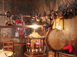 Monastère de Pelkor Chode. La chapelle des protecteurs gonkhang