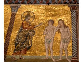 Adam et Eve grondés pour leur pêché.