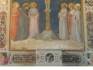 Fresques de la sacristie: Crucifixion par Taddeo Gaddi.