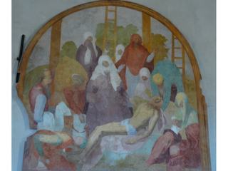 L'une des cinq fresques, réalisée entre 1523 et 1525, représentant des scènes de la vie de Jésus (ici, l'agonie) du Pontormo (Jacopa Carucci), venu se réfugier dans la chartreuse pendant une épidémie de peste à Florence.