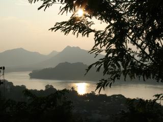 Coucher de soleil sur le Mekong