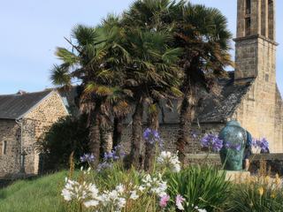 L'église et les agapanthes