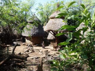 Les cases du village Konso.