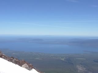 Le lac Villarica vu depuis le volcan