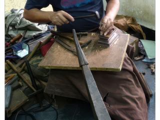 Travail sur bois.